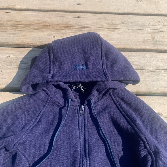 💚 Under Armour UA Storm ColdGear Fleece Full Zip Hoodie - Navy Blue XS - Picture 2 of 10